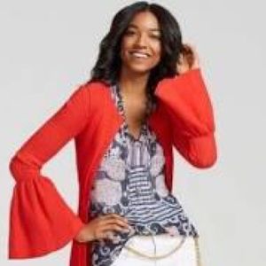 Donated! CAbi Peplum Blouse, Red, White & Blue. Sheer